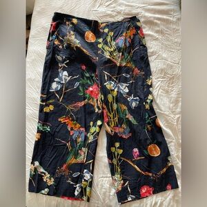 Tanya Taylor Multicolor Floral and Fruit Pants